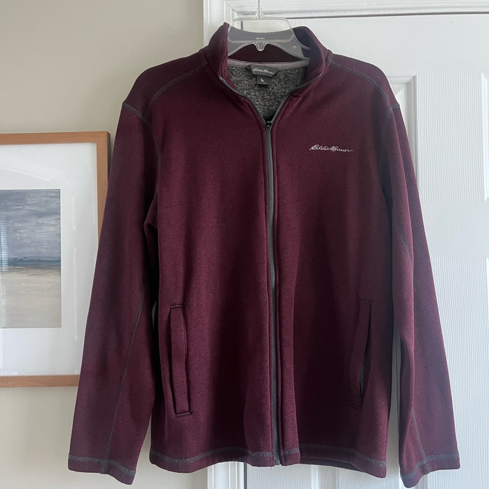 Men’s Eddie Bauer Knit Burgundy Jacket Medium